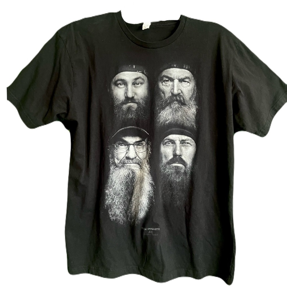 Duck Dynasty Men's Black Face Logo Shirt XL